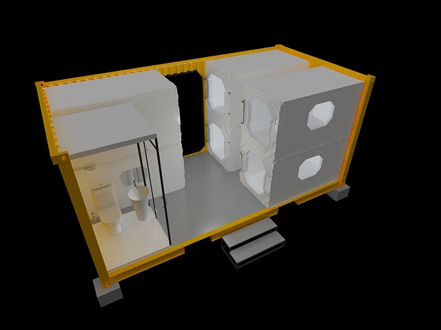集装箱太空舱酒店—六仓位